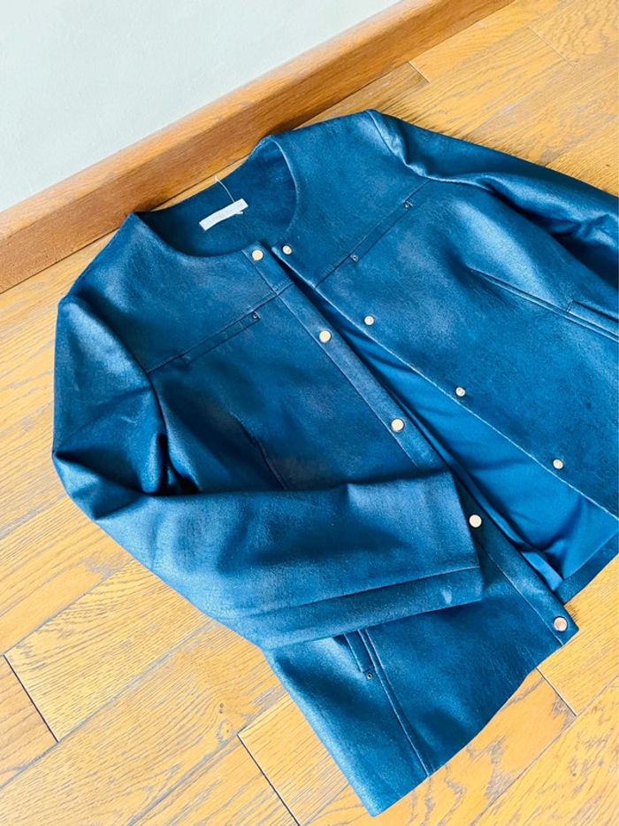 Sublime veste perfecto neuve armand thierry bleu marine taille 42 - photo numéro 3