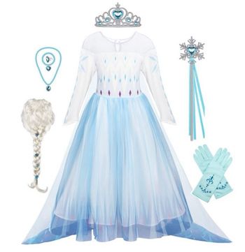 Déguisement robe princesse Elsa perruque et ces accessoires Taille 5-6ans