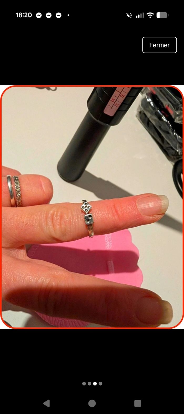 Bague originale en Titane - Motif Dés - Neuve - photo numéro 3