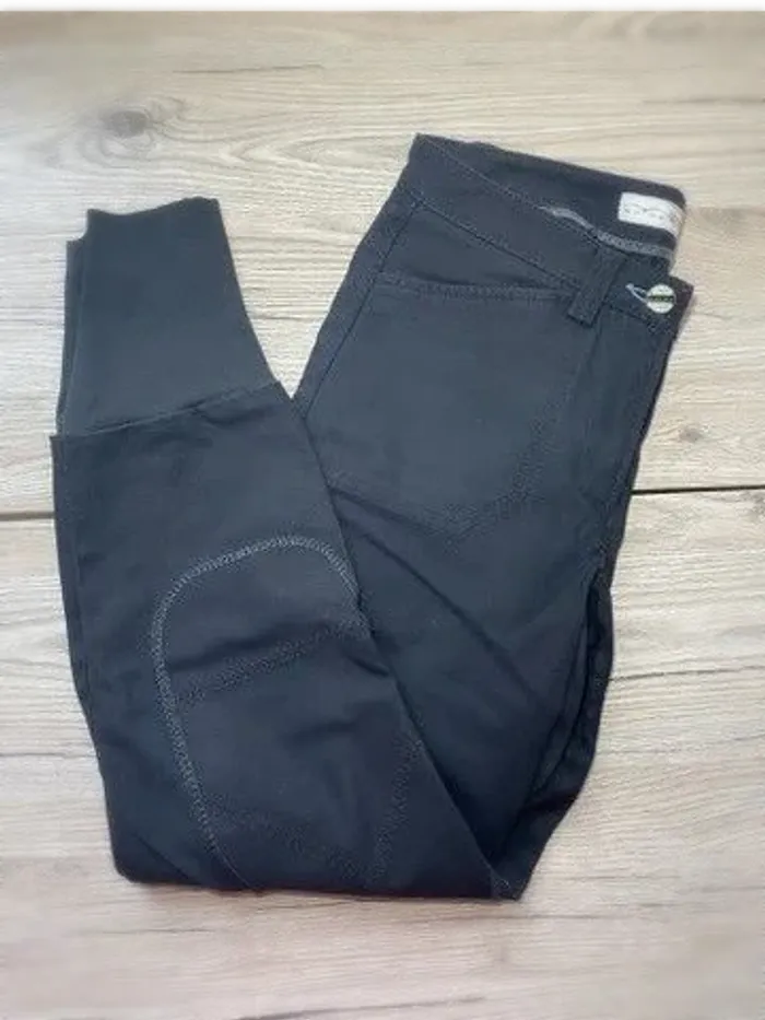 Pantalon d’Équitation Animo Noir, Produit de Qualité, Fabriqué en Italie - photo numéro 2