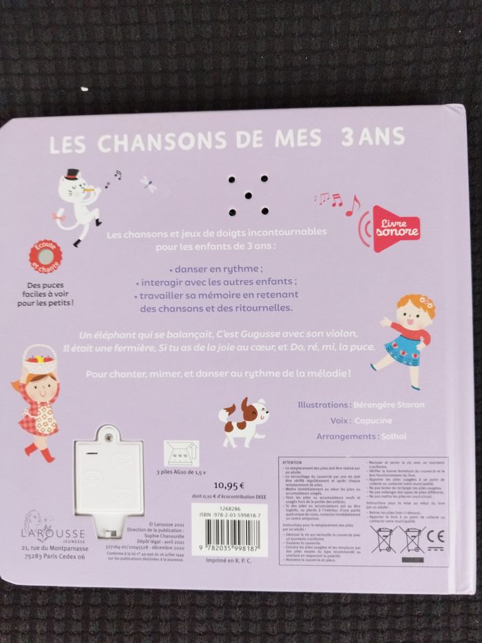 Livre  sonore les chansons de mes 3 ans - photo numéro 3