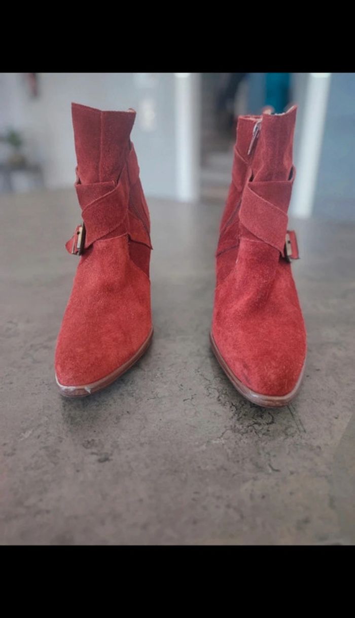 Bottines nubuck bordeaux San Marina - photo numéro 2