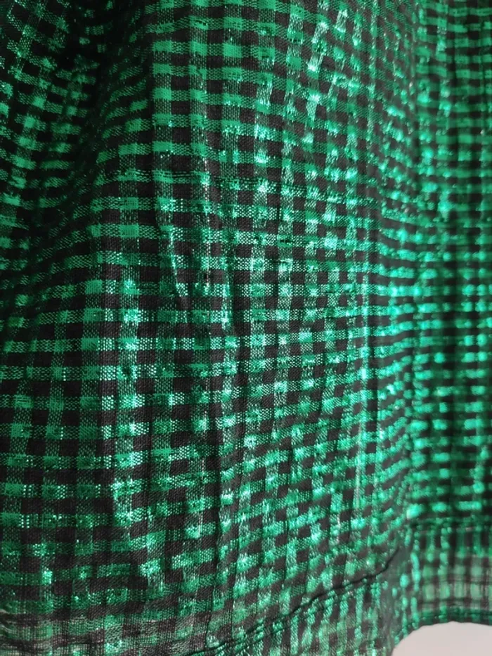 Superbe blouse vintage verte métallisée - Drop vert 🌵🍀 - photo numéro 10
