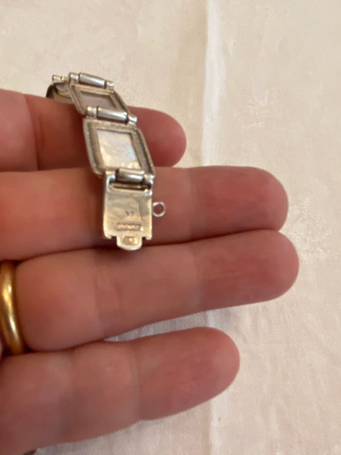 Bracelet vintage en argent et nacre - photo numéro 9