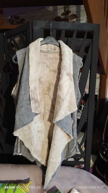 Gilet gris suédée gris femme