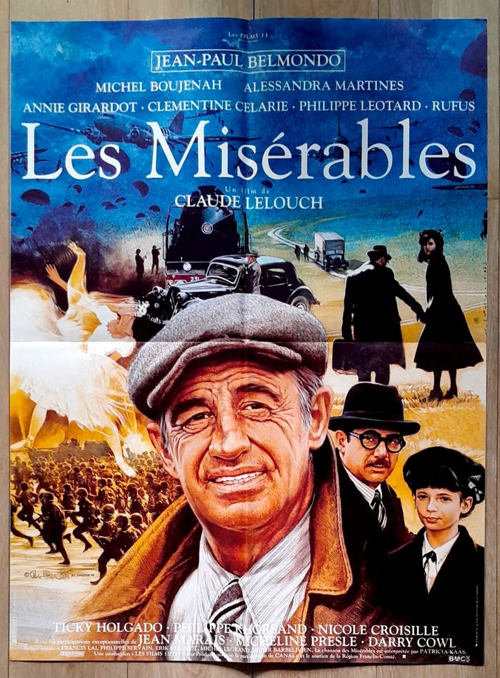 Affiche film cinéma Les Misérables Jean claude Belmondo