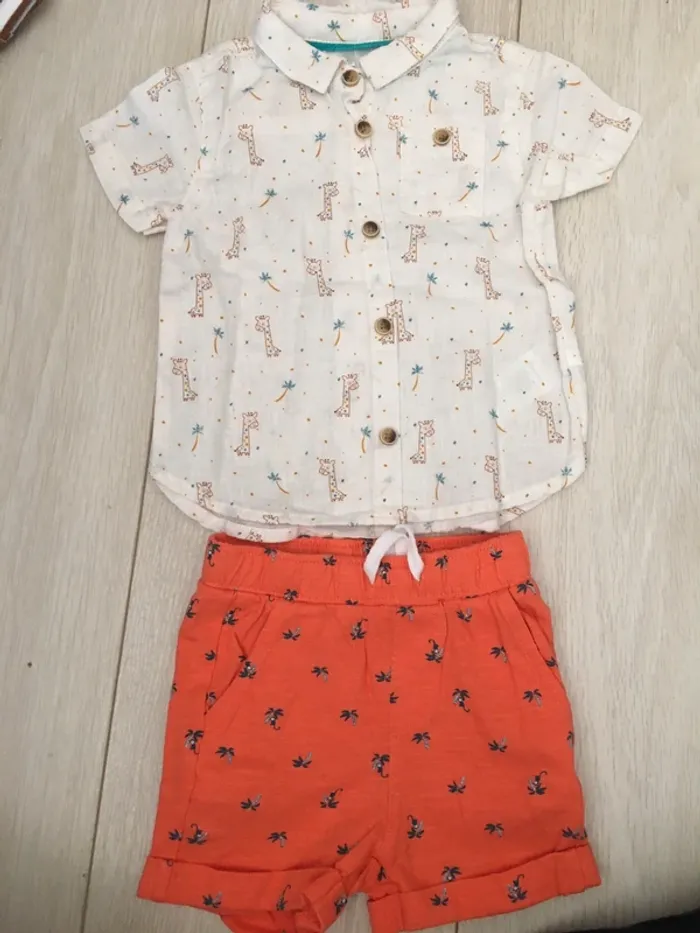 Ensemble short chemise manches courtes 3 mois orchestra