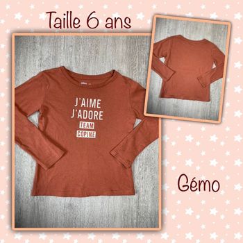 T-shirt ML j aime j adore team copine - taille 6 ans