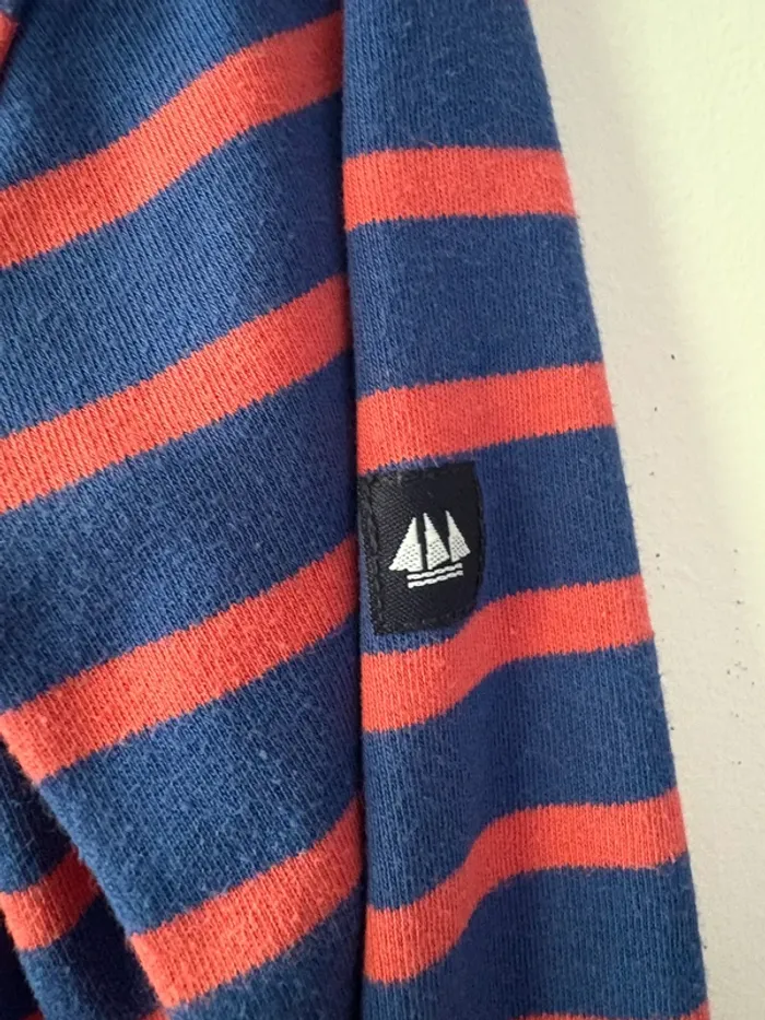 Pull marinière rouge et bleu marine Hublot 3 ans - photo numéro 4