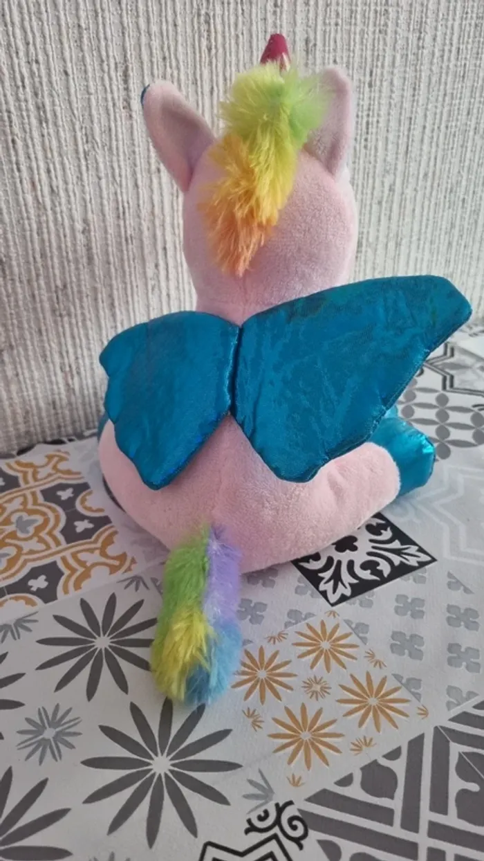 Peluche licorne rose - photo numéro 4