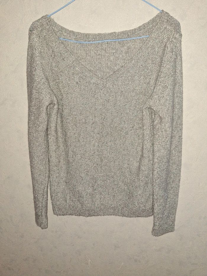 Pull col v gris Camaïeu