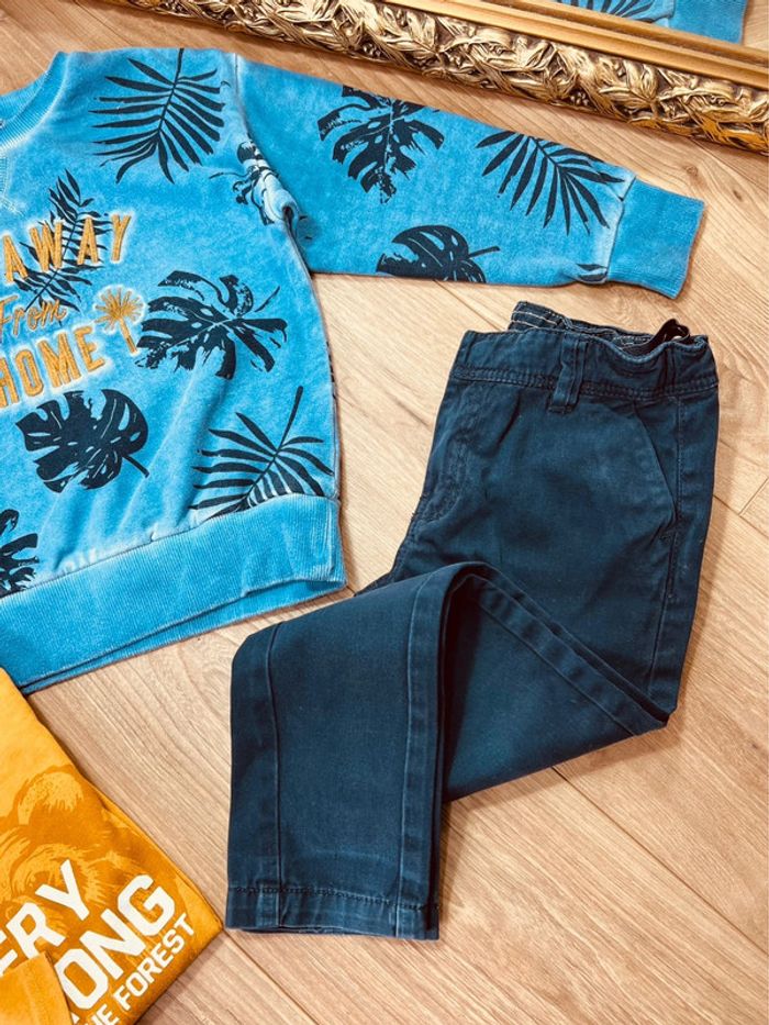 Taille 4 ans ensemble 3 pièces garçon TAO Kiabi bleu et moutarde * home * 💙 - photo numéro 5