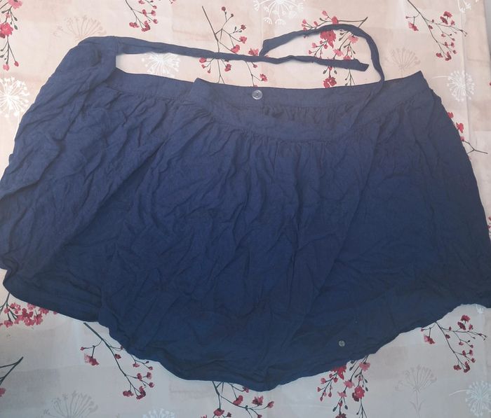 Belle jupe portefeuille bleue, bouton + lien 👗 - T40 - Bonobo - photo numéro 4