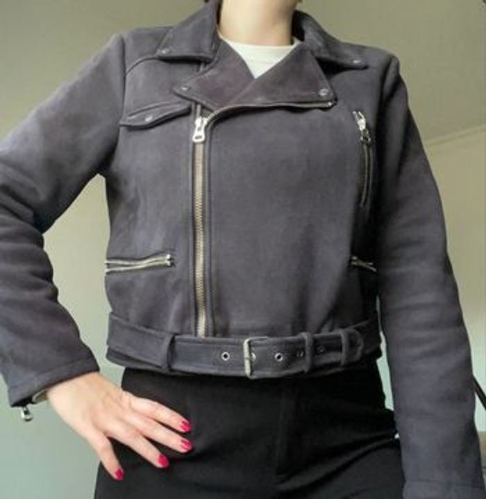 Perfecto en suédine bleu foncée/noire Pimkie - photo numéro 4