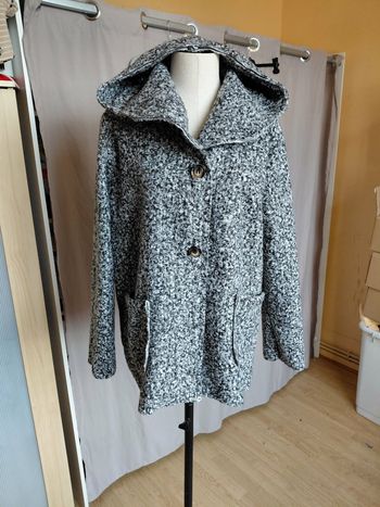 Très jolie veste à capuche en laine bouillie femme T U 