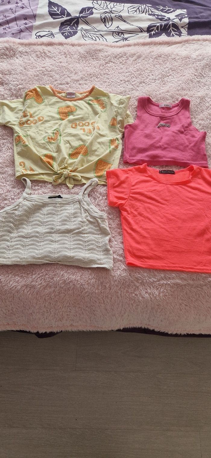 Lot de 4 hauts crop top fille 10 ans
