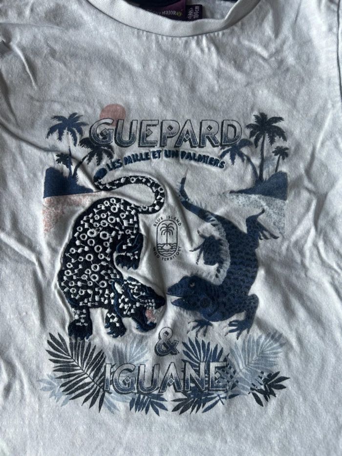 T shirt manches courtes garcon en coton motif Guépard et iguane Sergent Major taille 4 ans - photo numéro 2