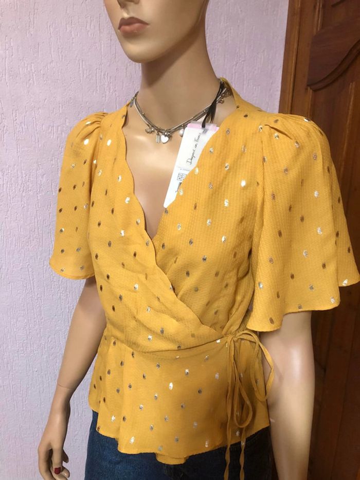 Blouse cache coeur naf naf moutarde -  n e u v e