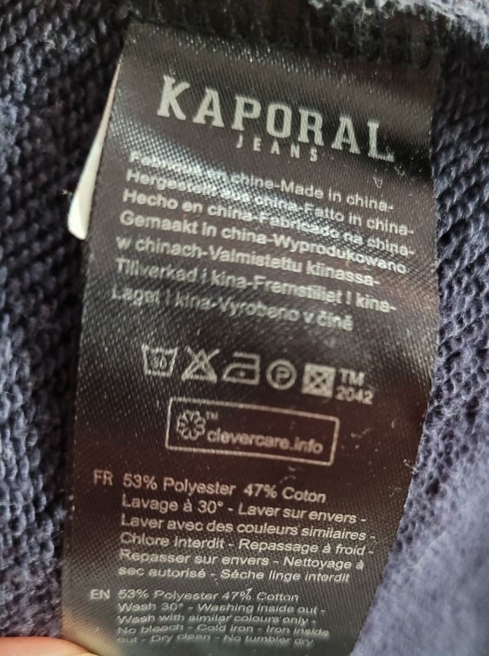 Sweat à capuche marine et orange Kaporal Jeans Taille M/L - photo numéro 6