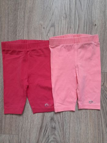 Lot 2 leggings courts 12 mois