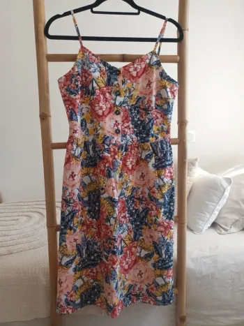 Robe en lin fleurie 38/40