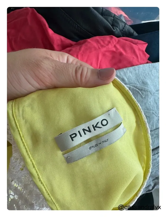 Robe jaune dentelle - Pinko - photo numéro 4