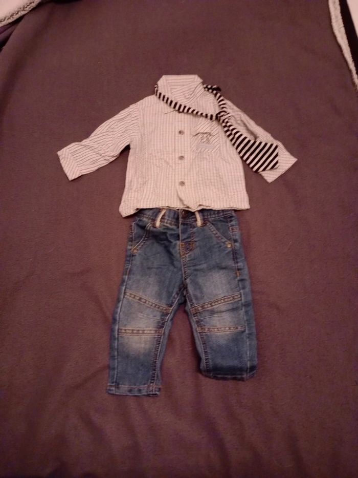 Lot garçon jean et chemise 3 mois c8