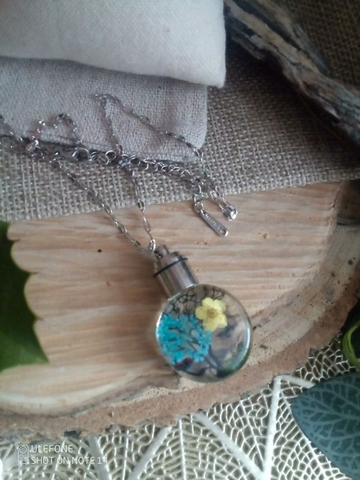 Collier bohème pendentif végétal - photo numéro 2