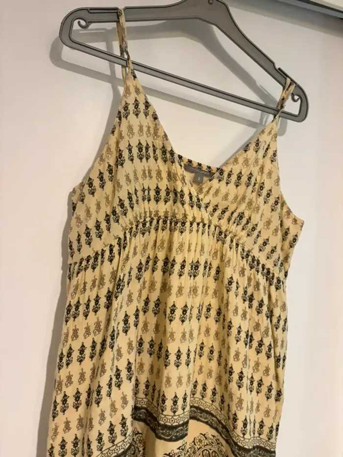 Robe imprimée bohème beige et noire – Taille 38 - photo numéro 4
