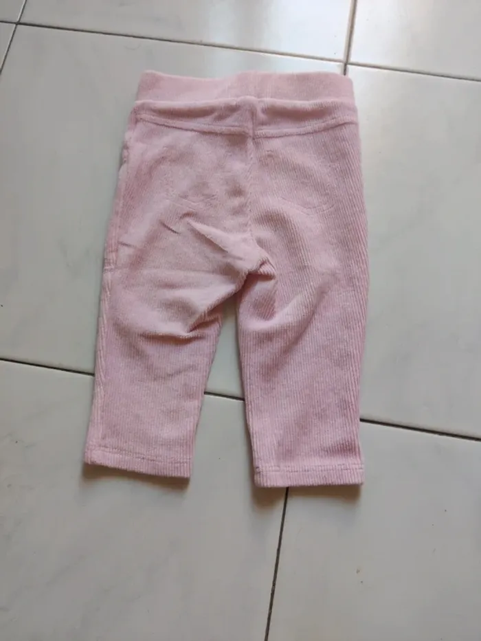 Pantalon taille élastique rose Tex 6 mois - photo numéro 3