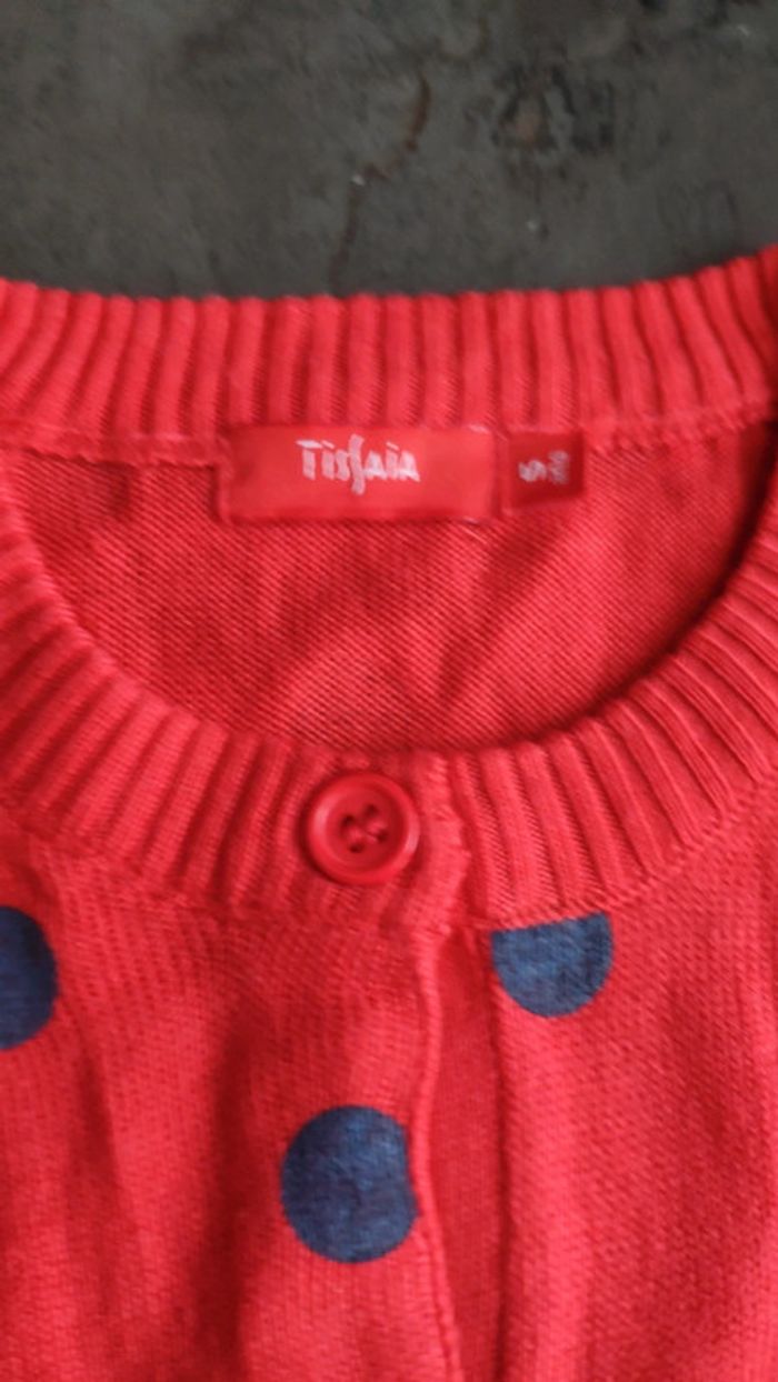 Gilet rouge a pois tissaia 5 ans - photo numéro 2