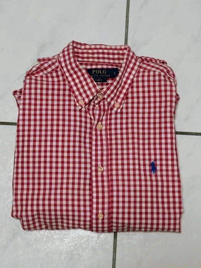 Chemise vintage Ralph Lauren à carreaux rouges – Slim Fit – Taille L – Style Y2K & Old Money - photo numéro 11