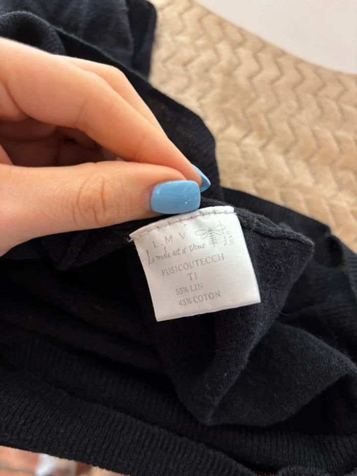 T-shirt noir L.M.V femme TailleM- Imprimé graphique original - photo numéro 4