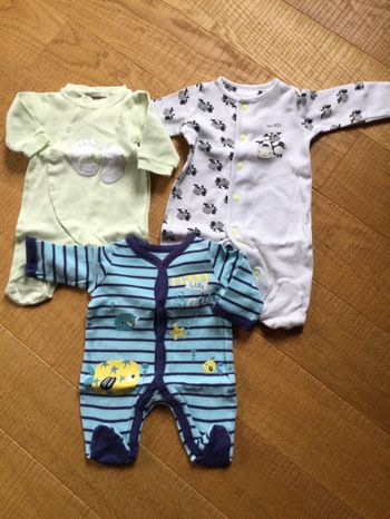 3 pyjamas garçon naissance-1 mois