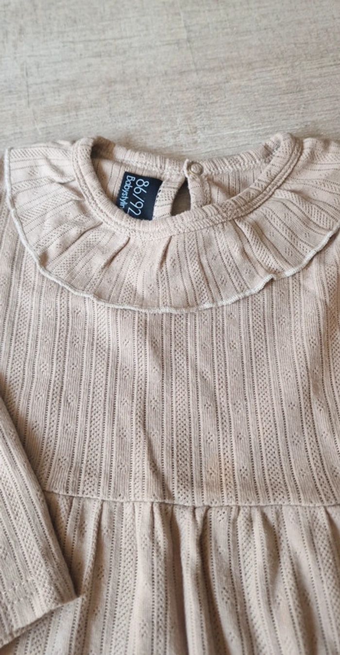 Robe beige avec collant pailleté 86 92 - photo numéro 2