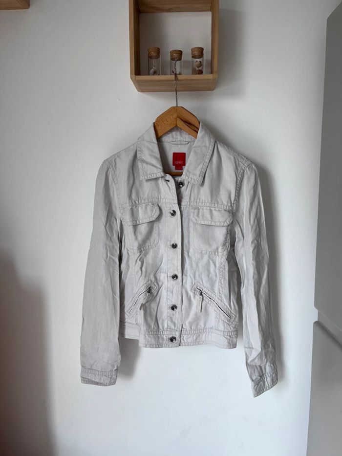 Veste blanc cassé en lin Esprit