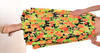 jupe longue doublée colorée taille haute T38 motif floral fluide