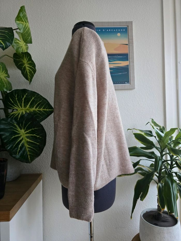 Pull beige col rond coupe oversize - H&M - taille L - 40/42 - photo numéro 2
