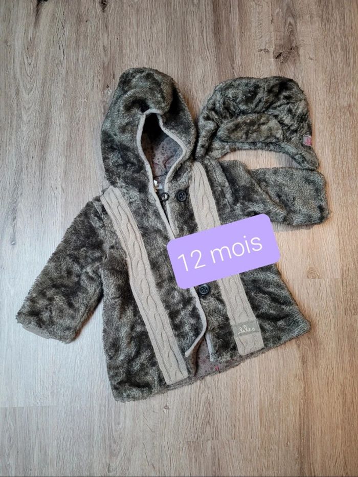 Manteau fourrure ikks 12 mois
