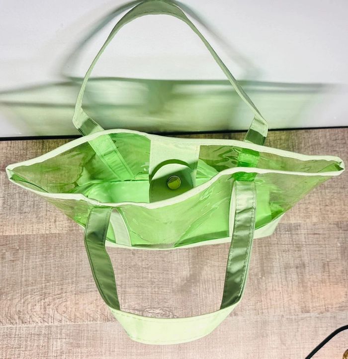 👜 petit sac vert transparent de plage #rasurelbylejaby - photo numéro 4