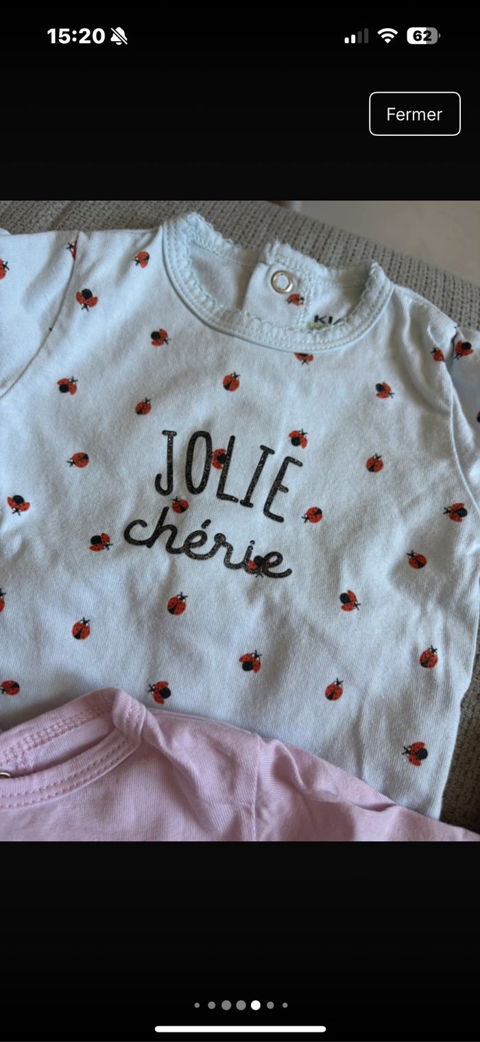 Lots 4 pyjamas Kiabi 1 mois bébé fille - photo numéro 4