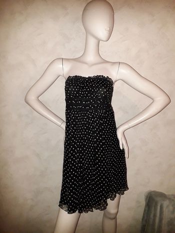 robe bustier noire à pois blanc kookaï taille 40