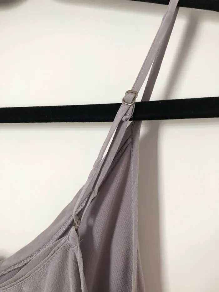Robe à bretelle gris en soie très bon état Sud Express taille M - photo numéro 7