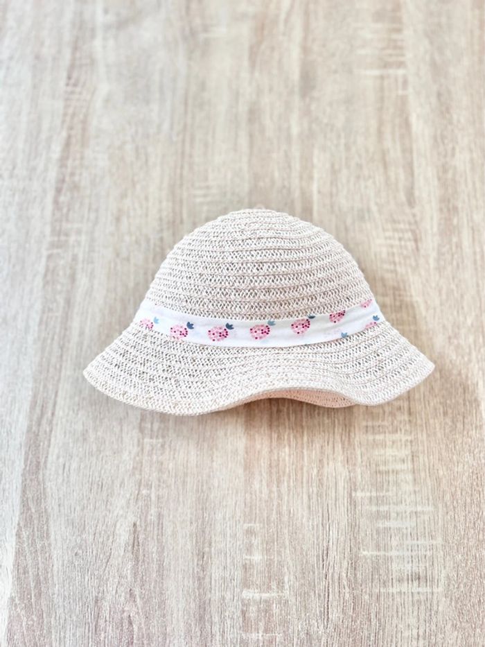 Chapeau paille bébé fille