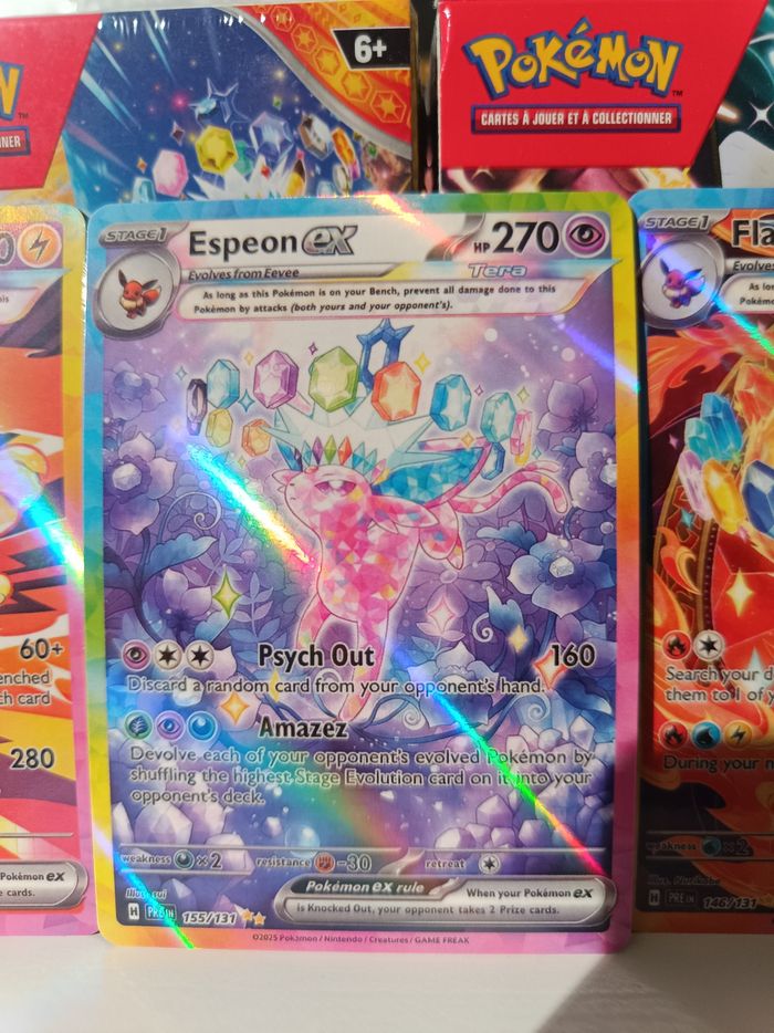 Lot 9 cartes Pokémon évolitions God pack ev8.5  évolutions prismatiques neuves - photo numéro 6