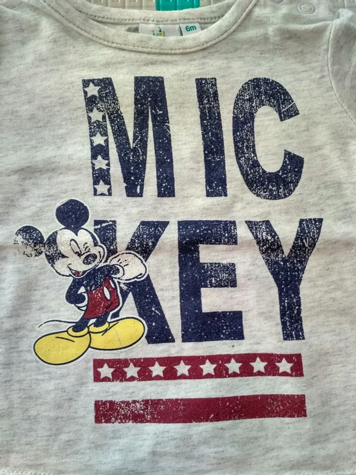Haut manches longues Disney Mickey 6 mois - photo numéro 2