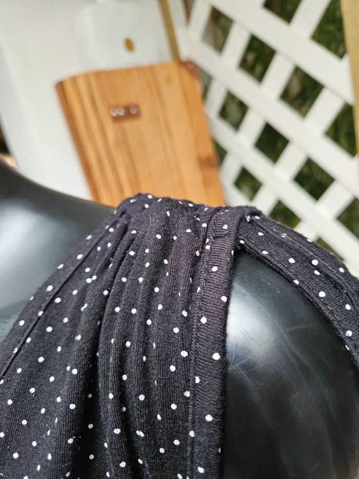 Blouse croisée noir à pois blanc taille S - photo numéro 4