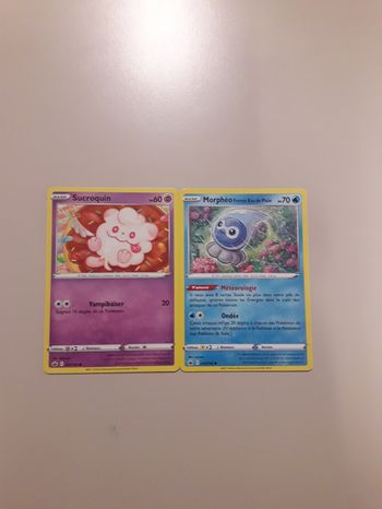 Sucroquin + Morphéo forme eau de pluie lot de 2 cartes Pokémon neuves