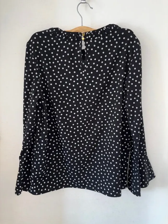 Blouse noir à pois blancs Sfera femme taille S en très bon état - photo numéro 4