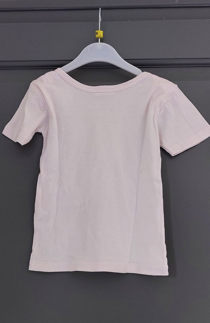 Maillot de corps / T-shirt BLEU ARDOISE fille rose pale - 4 ans - photo numéro 4